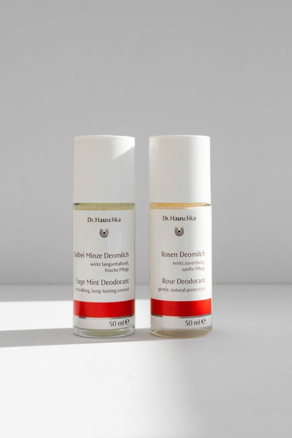 Dr Hauschka Rose Deodorant packaging closeup highlights clean design and natural ingredients.