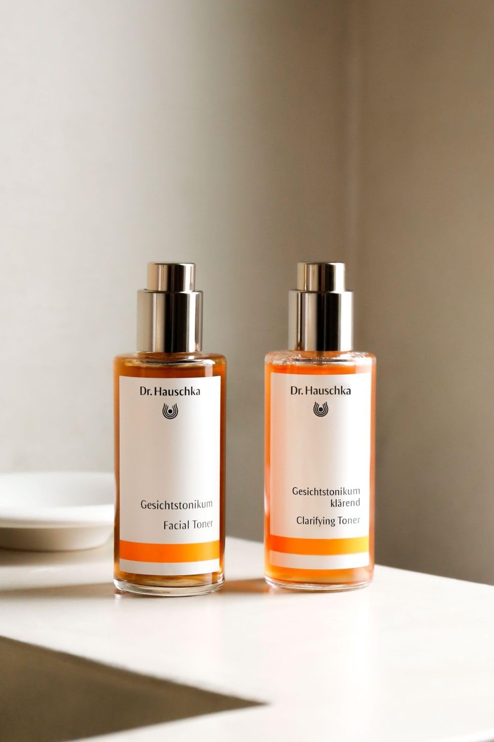 Dr. Hauschka Toner bottle with packaging on display for mindful skincare