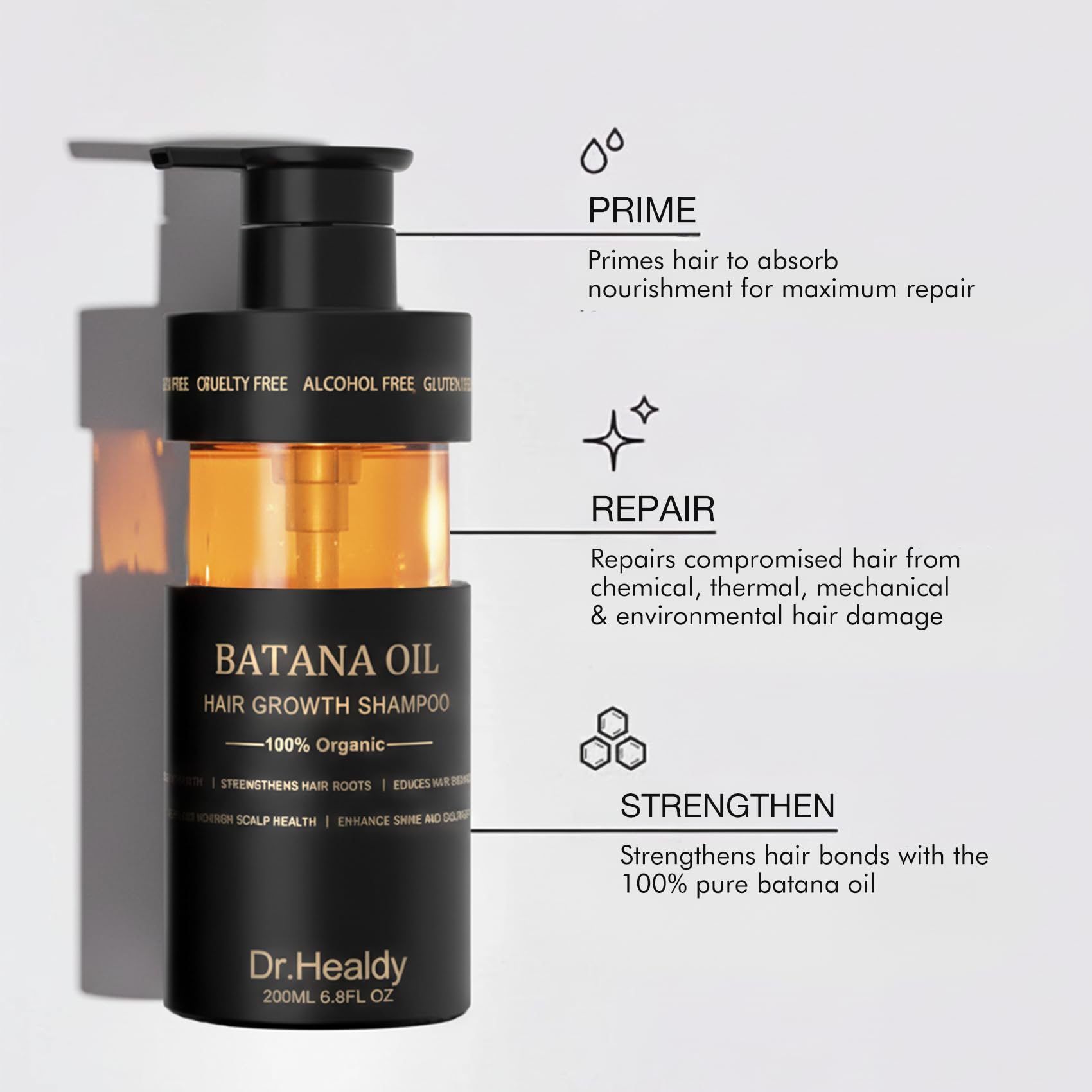 Dr. Healdy Batana Oil Conditioner bottle front for deep moisture.
