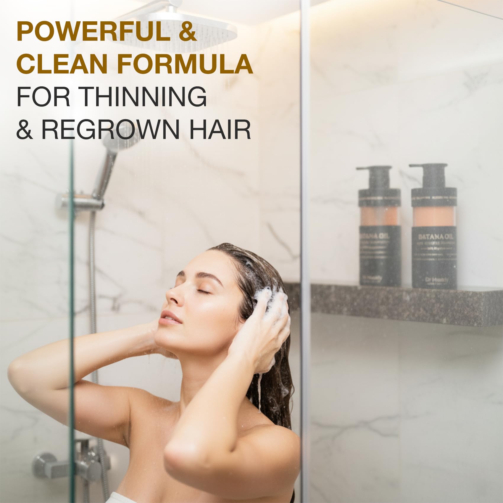 Dr. Healdy Batana Oil Shampoo ingredients blend visual.