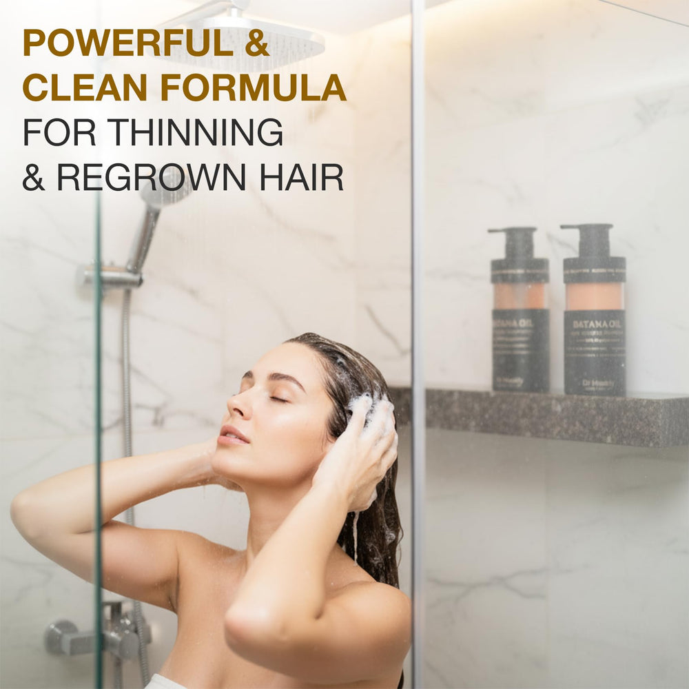 Dr. Healdy Batana Oil Shampoo ingredients blend visual.