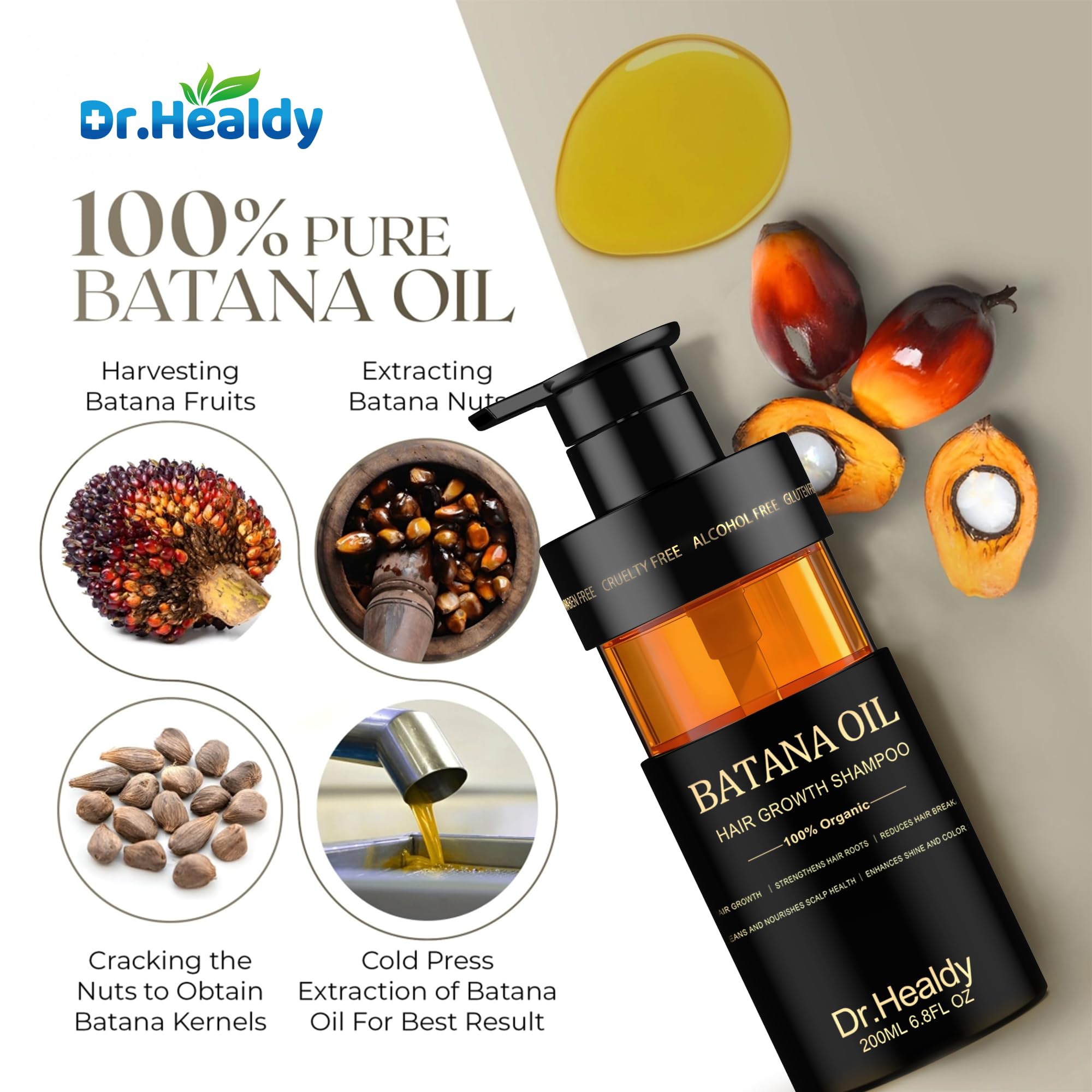 Close-up of Batana oil ingredients powering moisture and vitality.