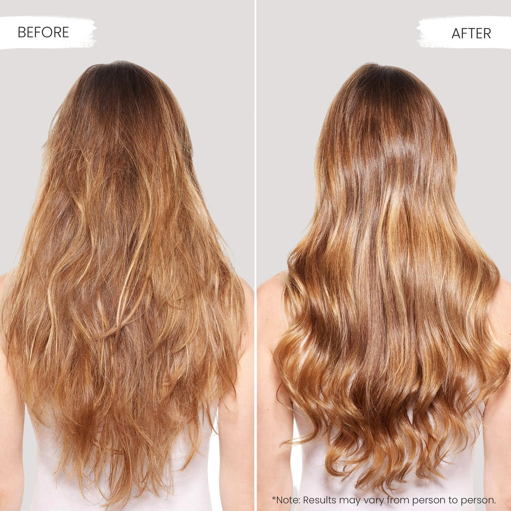 Dr. Healdy hair close-up showing hydrated shine after use.