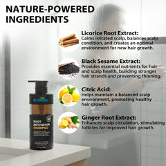 Dr. Healdy Root Activator shampoo lather forms for thorough scalp cleansing.