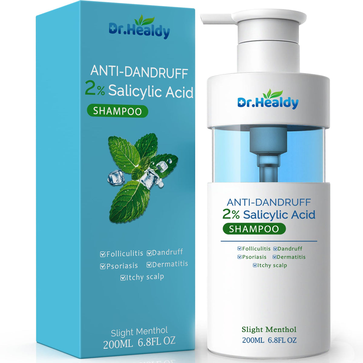 Dr. Healdy shampooing acide salicylique: bouteille pour le contrôle des huiles.