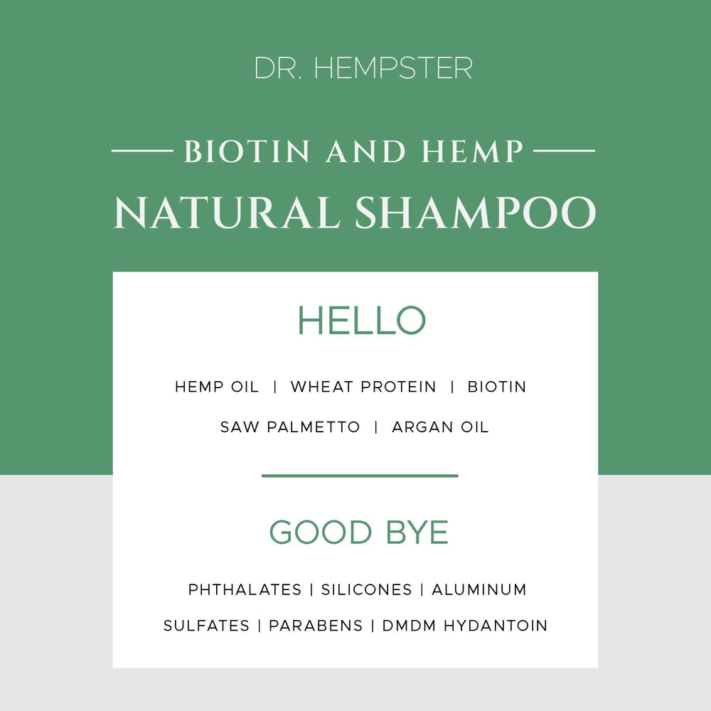 DR. HEMPSTER ingredients: hemp seed oil, biotin, argan oil.