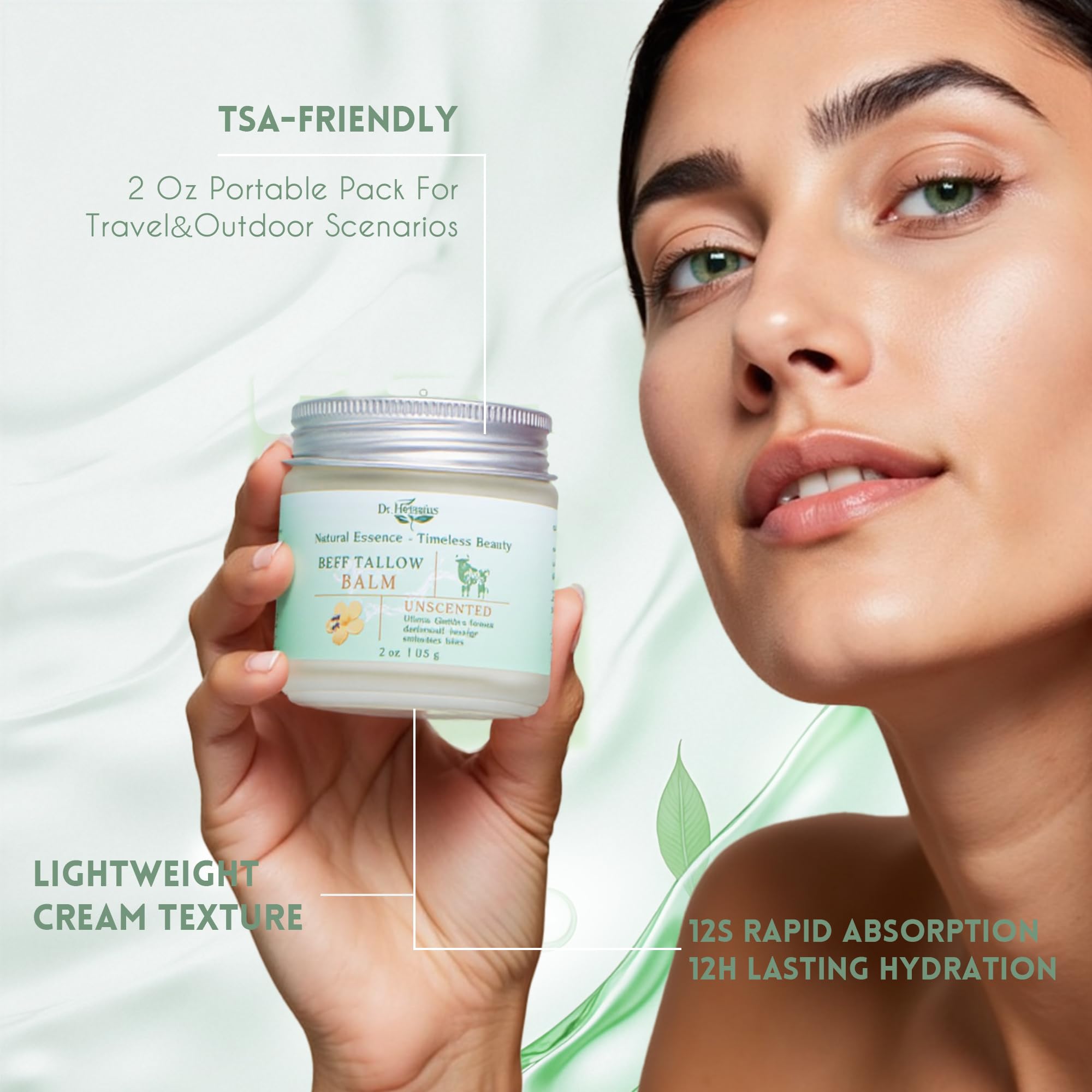 Applying Dr.Herbarius balm to hands for quick hydration.