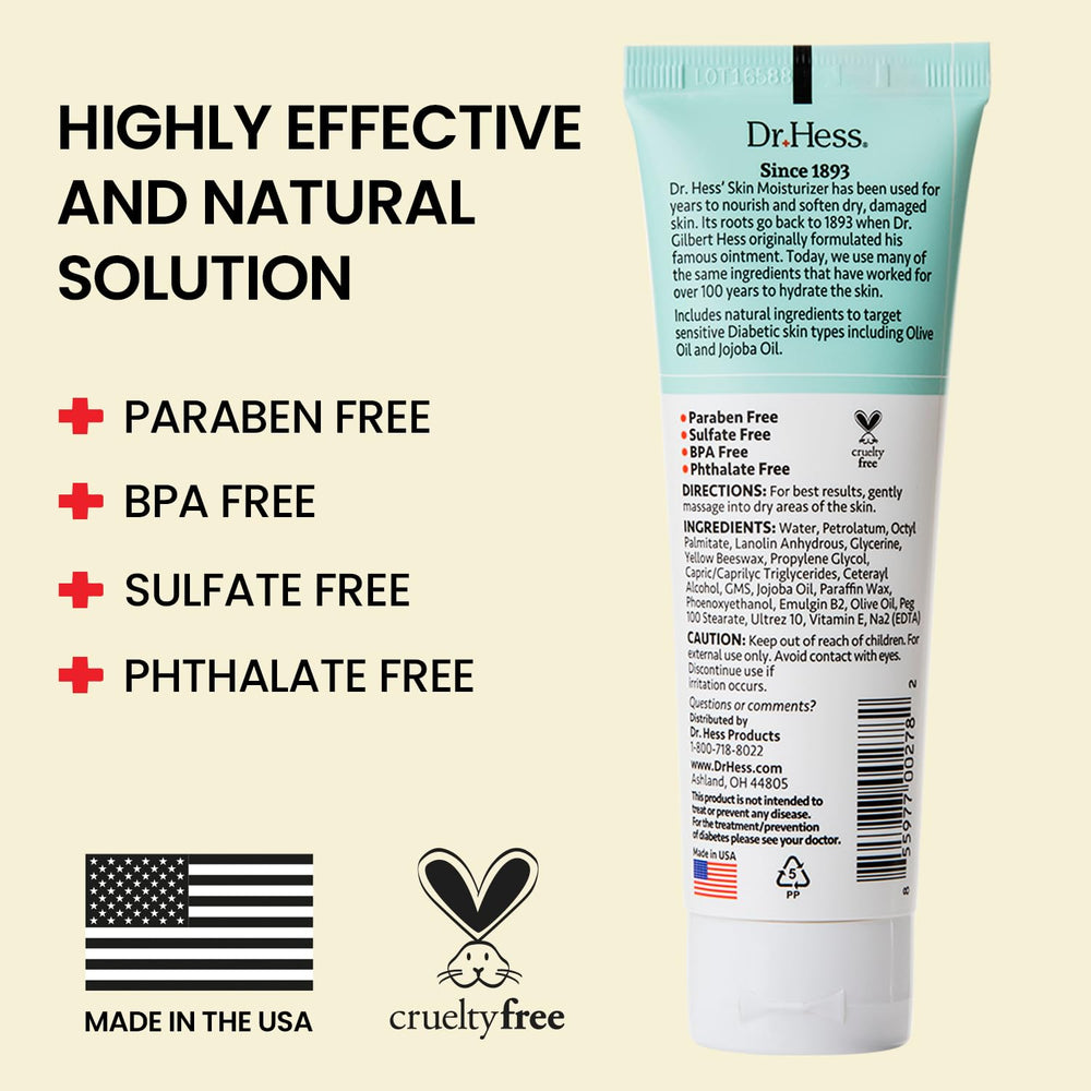 Dr. Hess Skin Moisturizer pot emphasizes lanolin and beeswax for long-lasting moisture