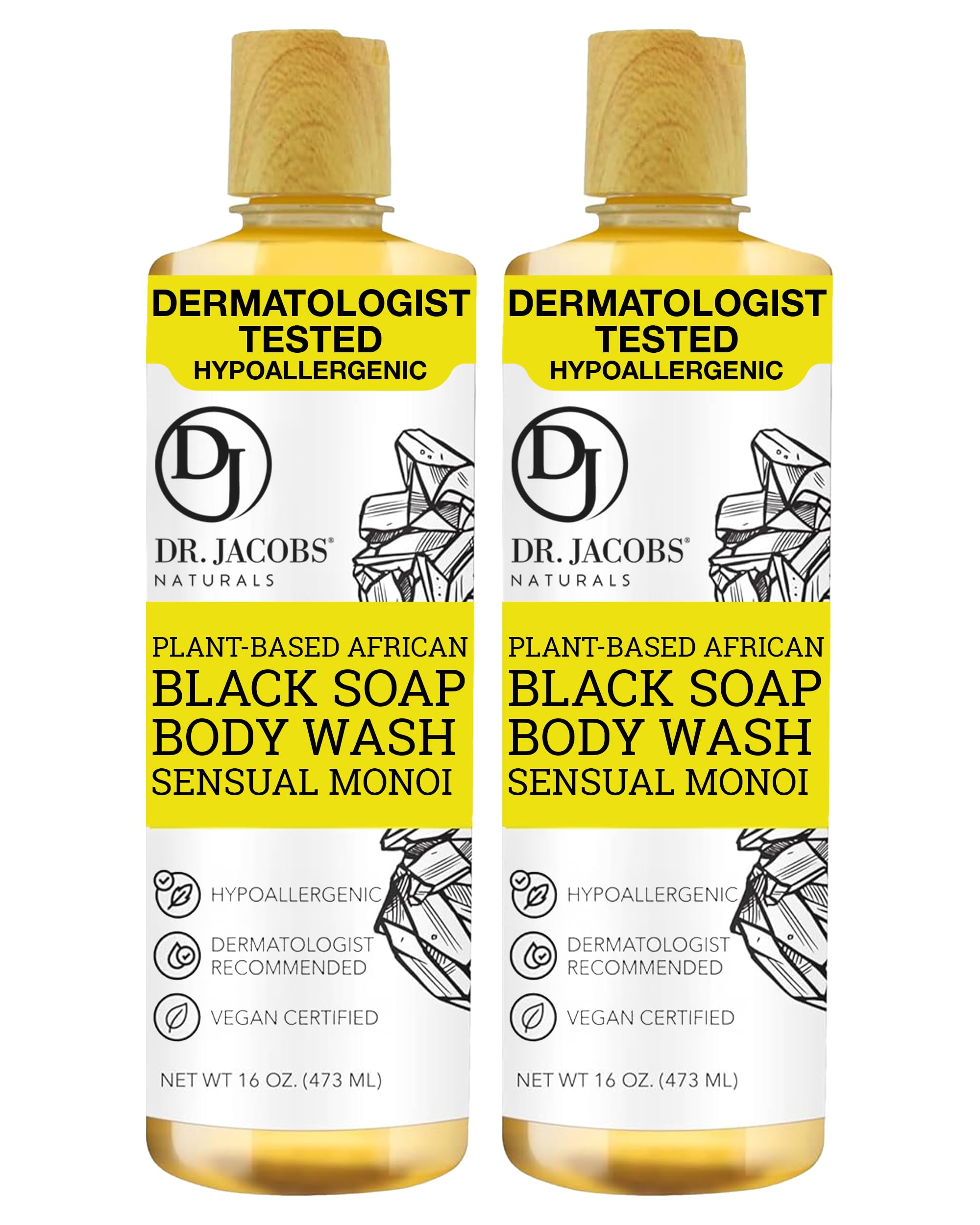 DR.JACOBS NATURALS African Black Soap bottle for daily cleansing and moisturizing.