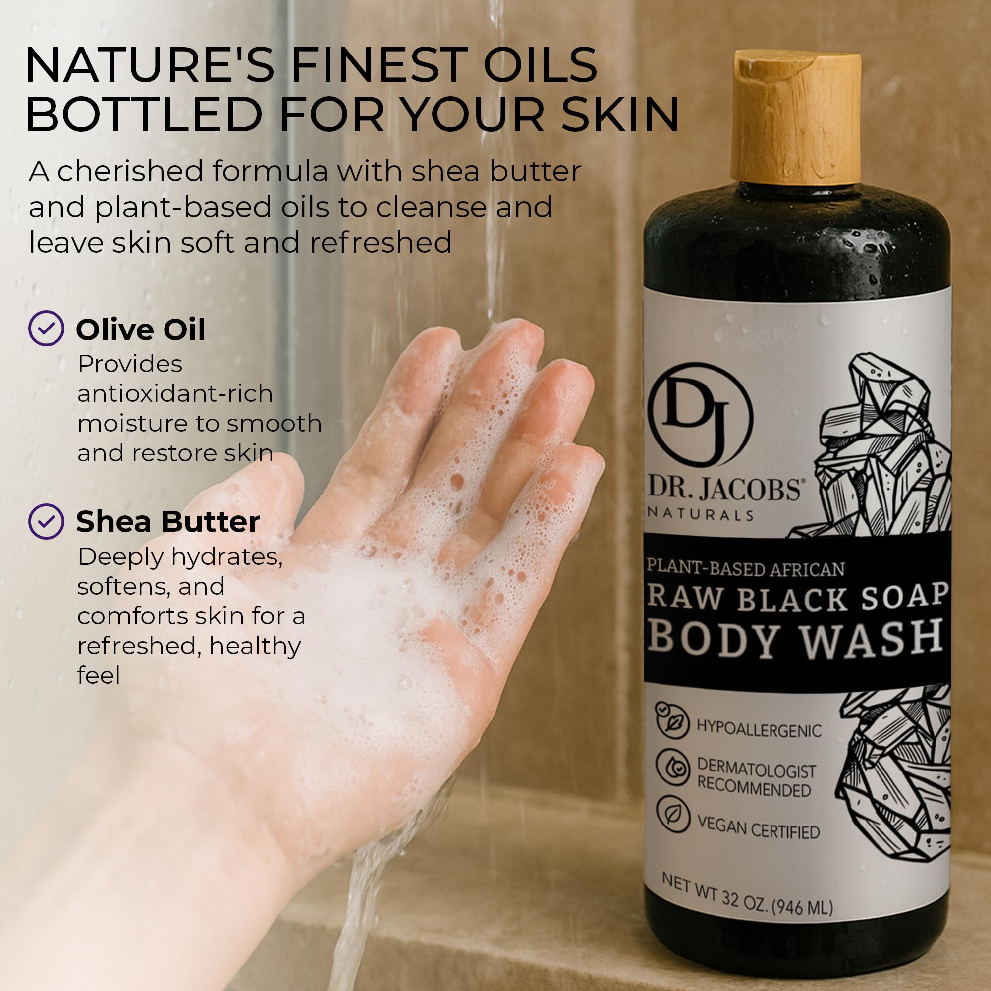Shea butter and Aloe enrich the soap for a nourishing experience
