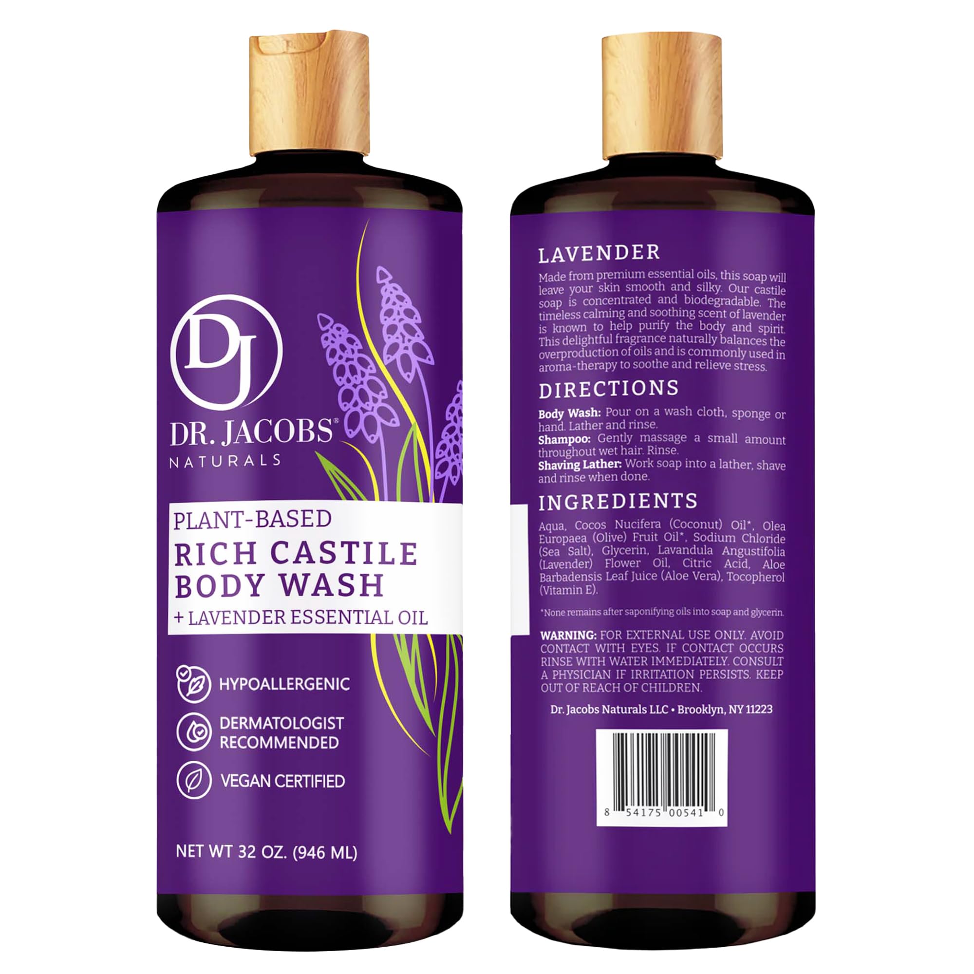 Lavender-scented shower foam from Dr. Jacobs Naturals delivers a calming cleanse.