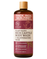Dr. Jacobs Naturals Pure Castile Soap Rose bottle shows a gentle plant-based cleanse for dry skin.