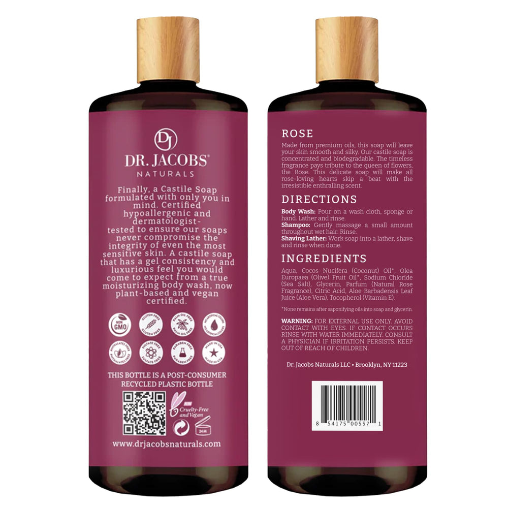 Dr. Jacobs Naturals Rose bottle demonstrates easy pump dispensing for everyday use.