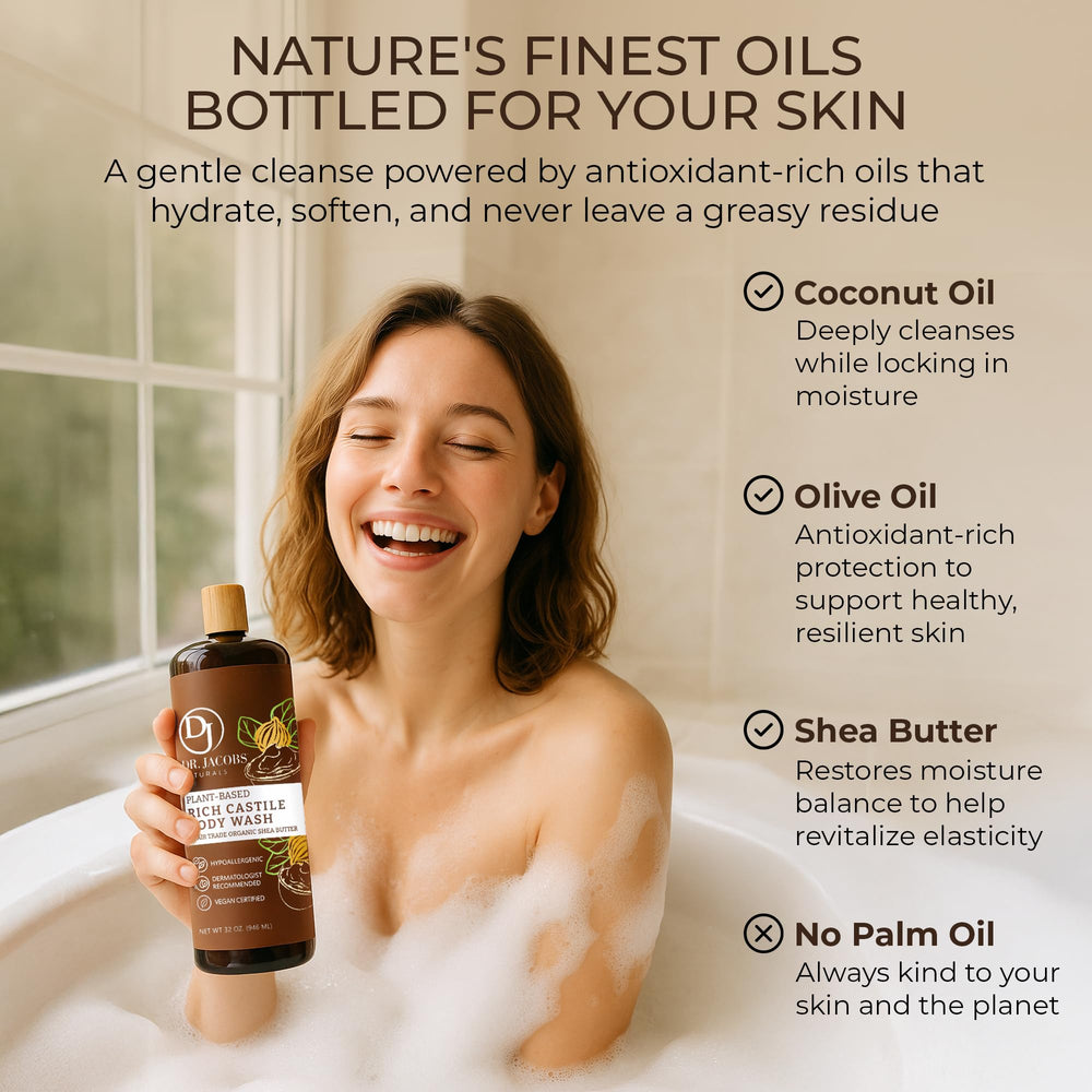 Dr. Jacobs Naturals shea butter formula adds nourishing moisture.