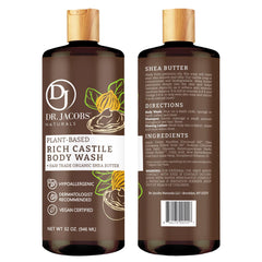 Shea Butter Wash pump shows nourishing, moisturizing lather after shower.