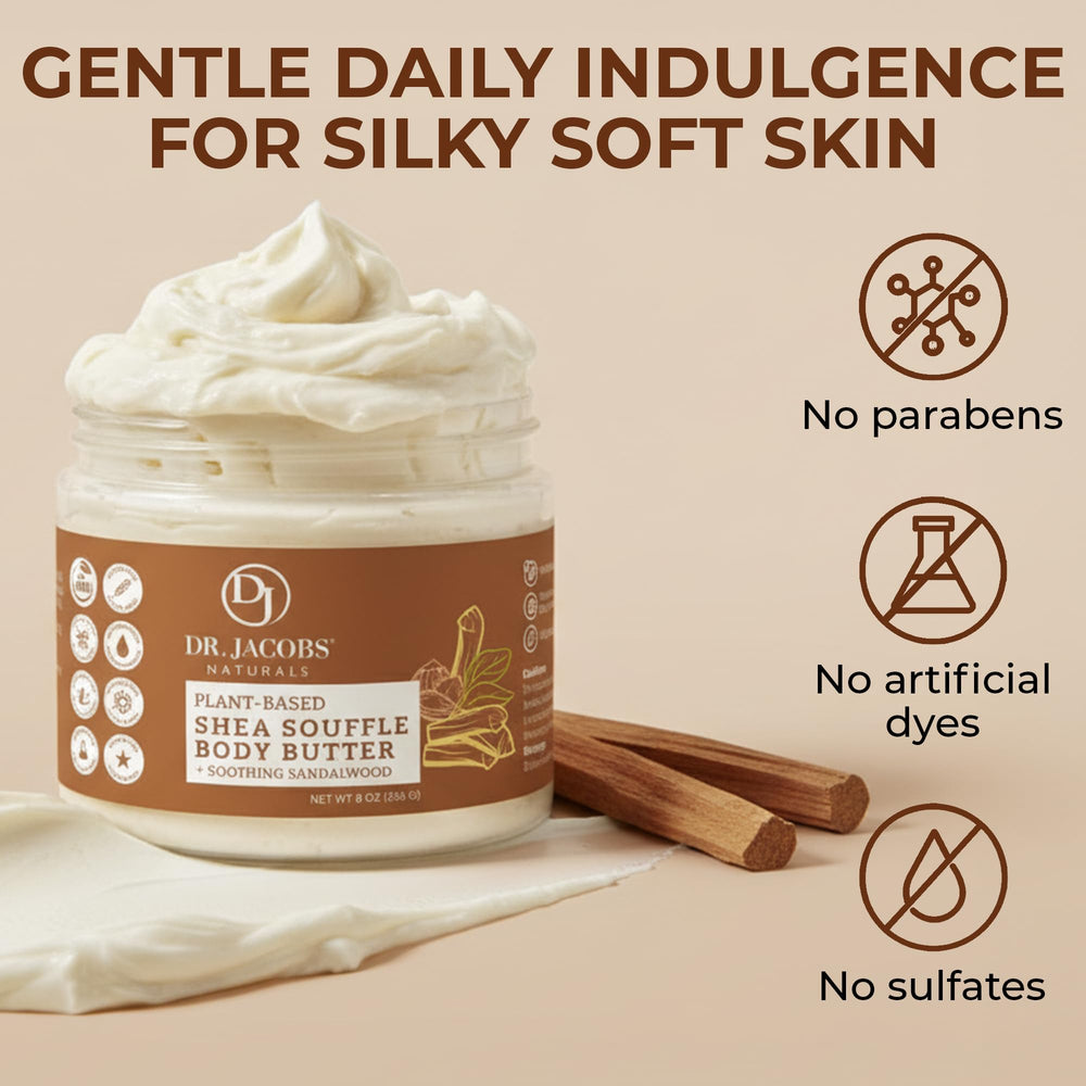 Dr. Jacobs Naturals Shea Souffle Butter ingredients highlight natural nourishment