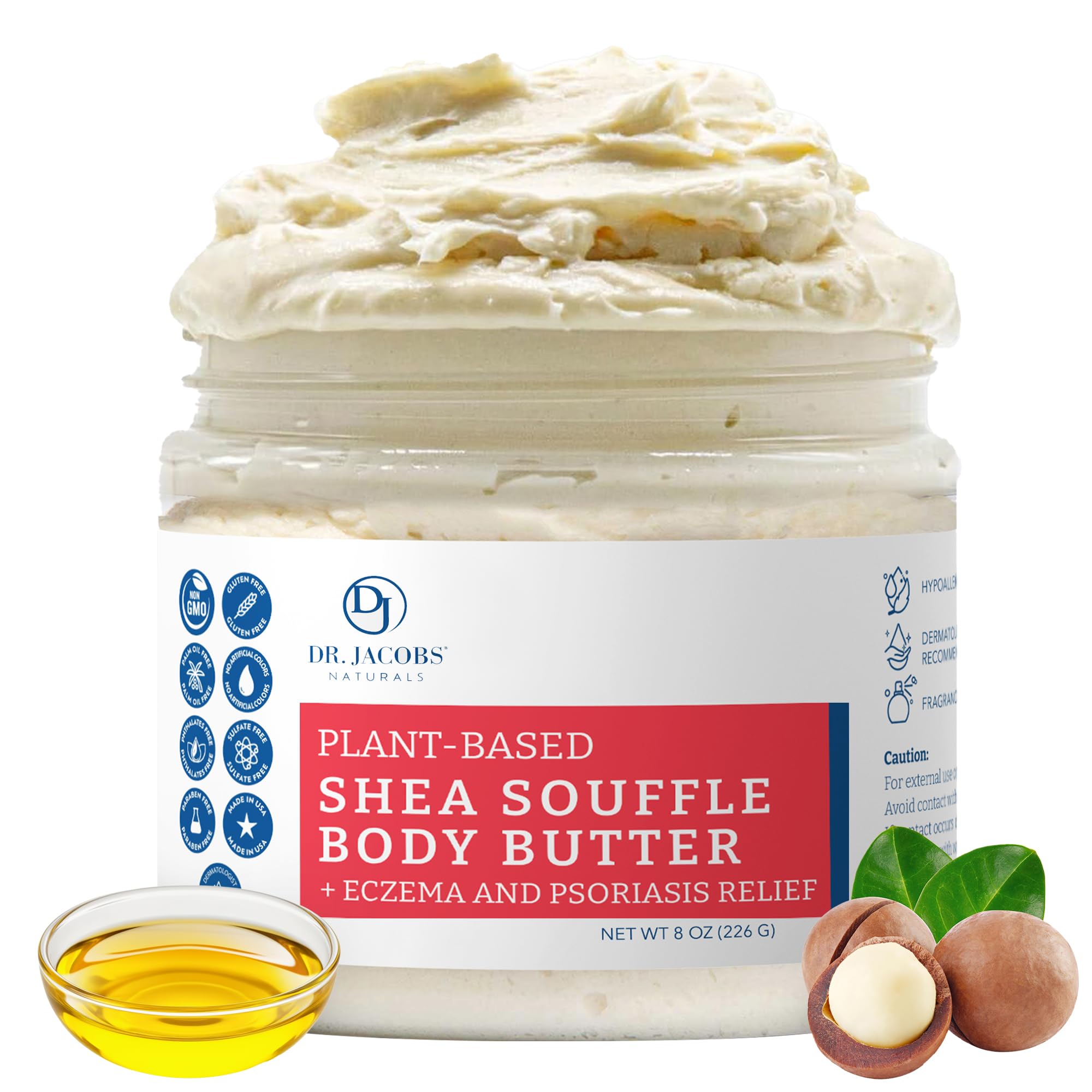 Dr. Jacobs Naturals Shea Soufflé jar front for long-lasting hydration
