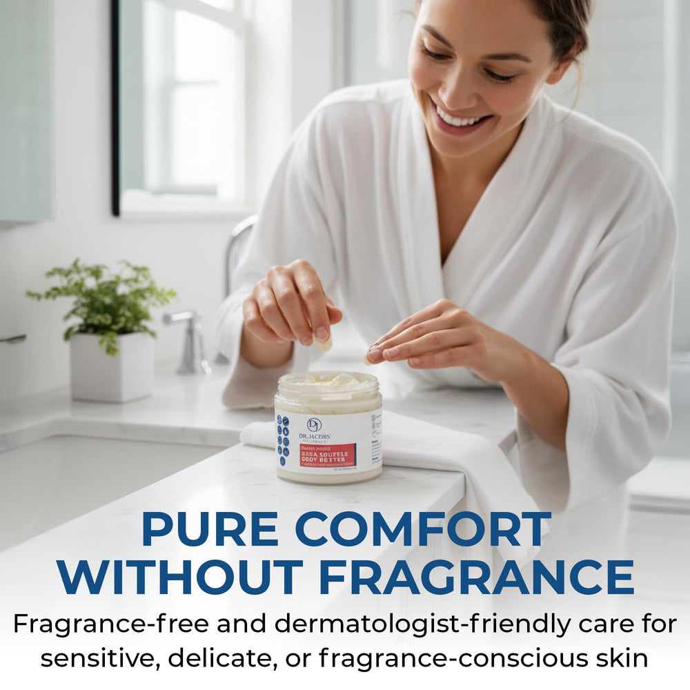 Dr. Jacobs Naturals Shea Soufflé packaging display highlights gentle care