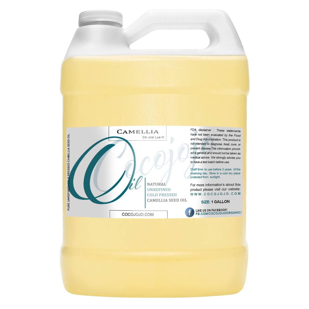 Dr Joe Lab Camellia Seed Oil bottle pour shows pure moisturizing potential for skin and hair.