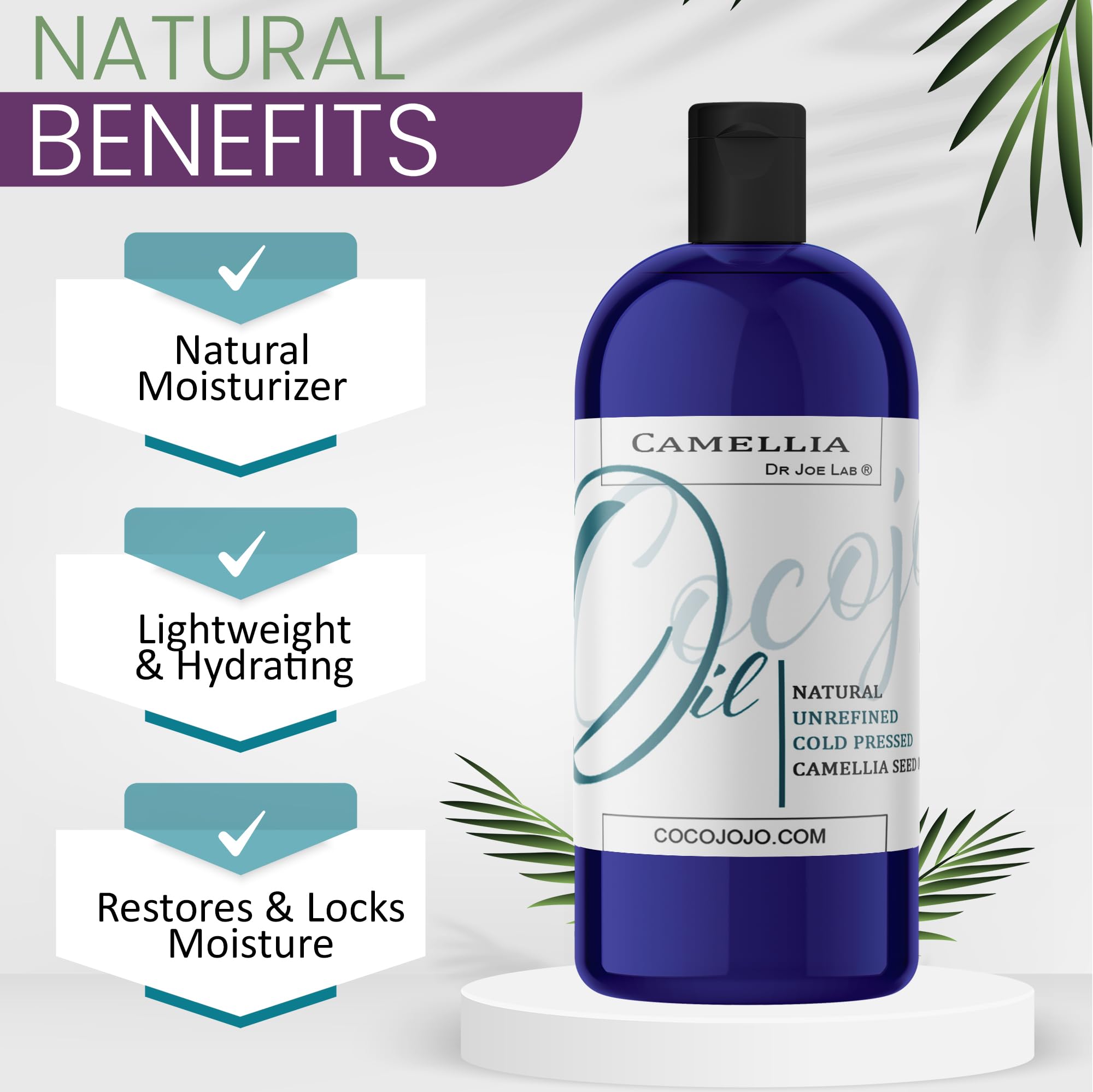 Dr Joe Lab Camellia Seed Oil on hand—quick absorption.