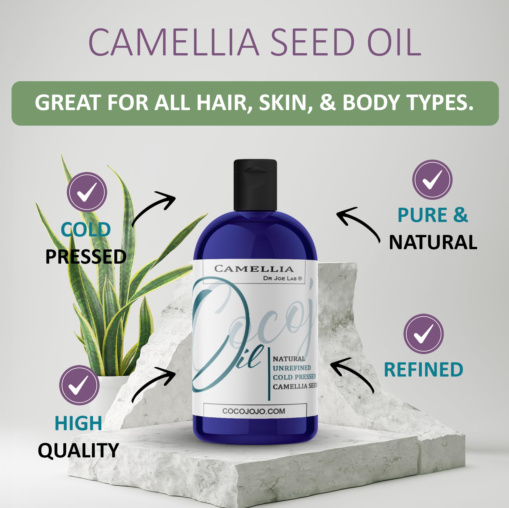 Dr Joe Lab Camellia Seed Oil texture close-up highlighting unrefined purity