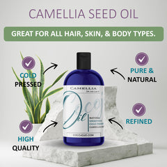 Dr Joe Lab Camellia Seed Oil texture close-up highlighting unrefined purity