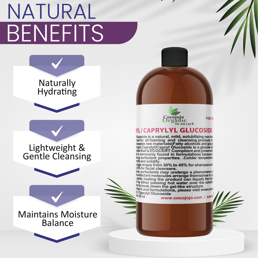 Dr Joe Lab Capryl Glucoside pour, showcasing stable low-foam formula.