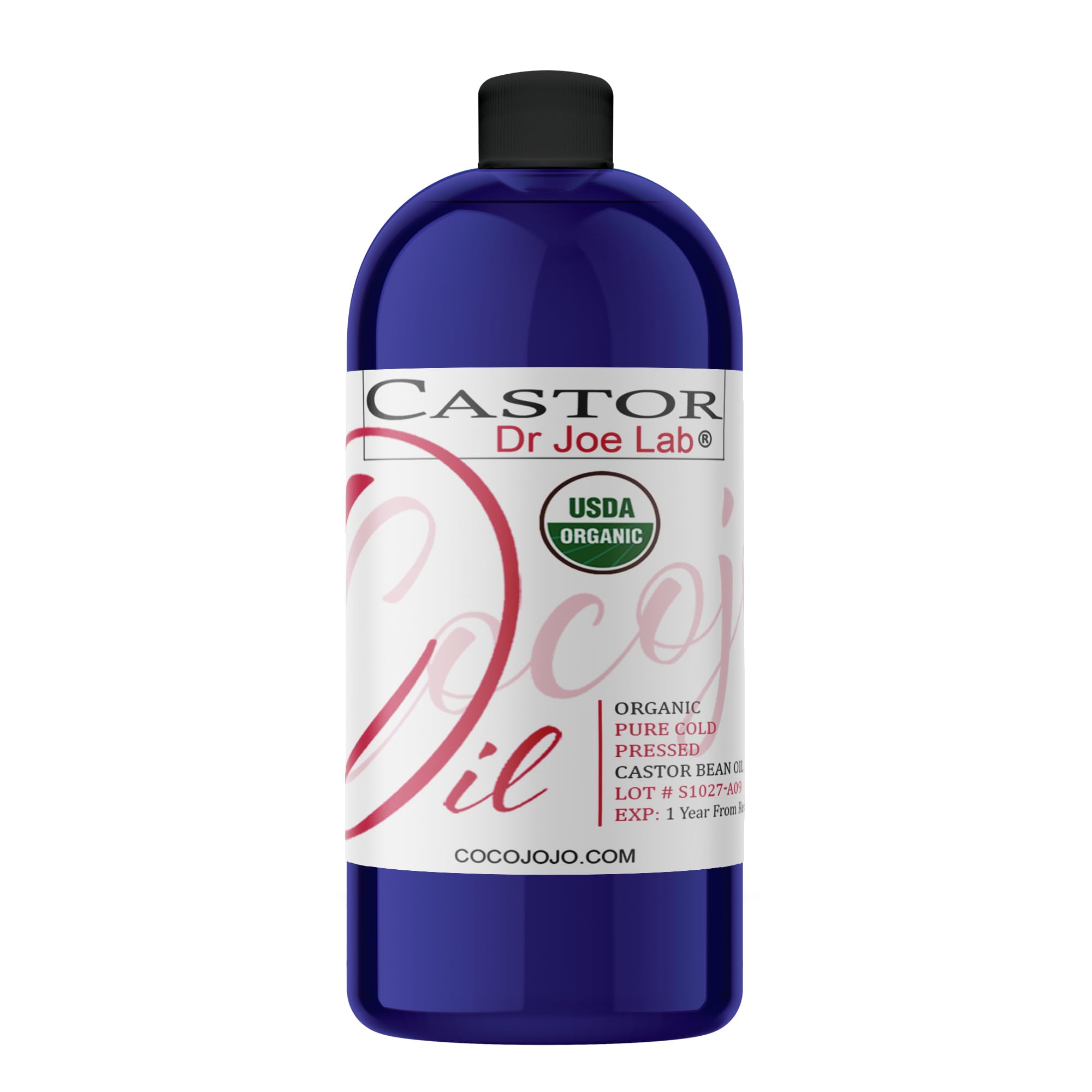 Dr Joe Lab Castor Oil amber bottle highlights purity and quality.