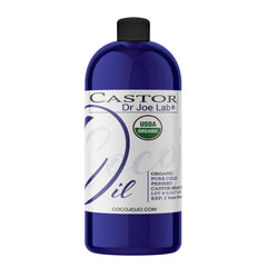 Dr Joe Lab Castor Oil bottle for daily hair and skin hydration.