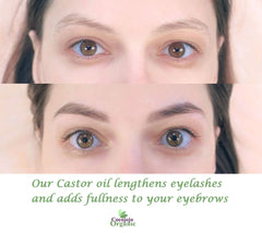 Dr Joe Lab Castor Oil pour spout demonstrates easy application to hair and nails.