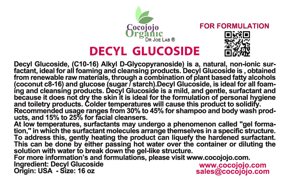 Dr Joe Lab Decyl Glucoside shampoo demonstrates versatile cosmetic cleansing base