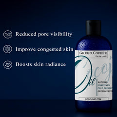 Dr Joe Lab Green Coffee Bean Oil close-up showing clear, golden skin care oil