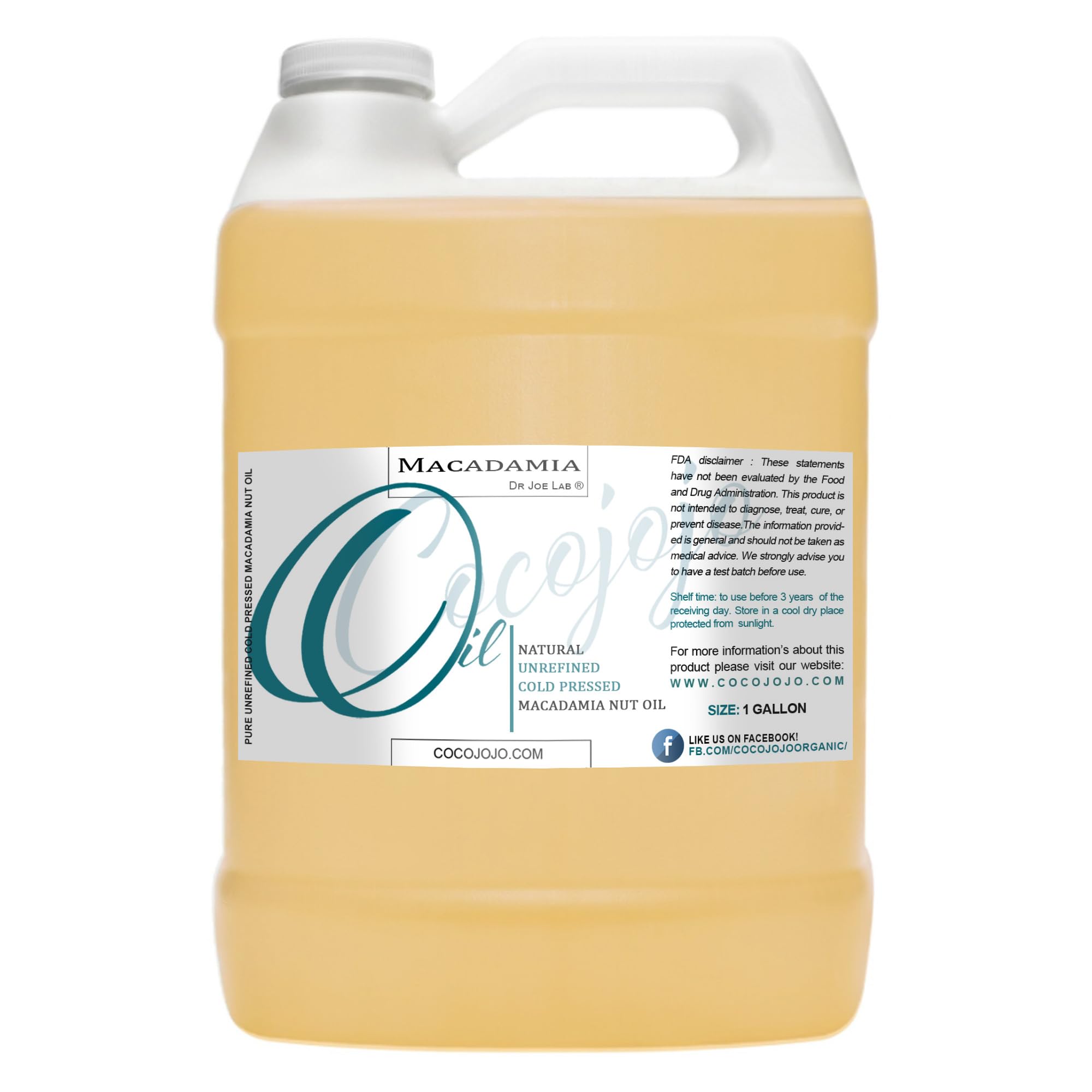 Dr Joe Lab Macadamia Oil bottle shows pure, natural nourishment for skin and hair.