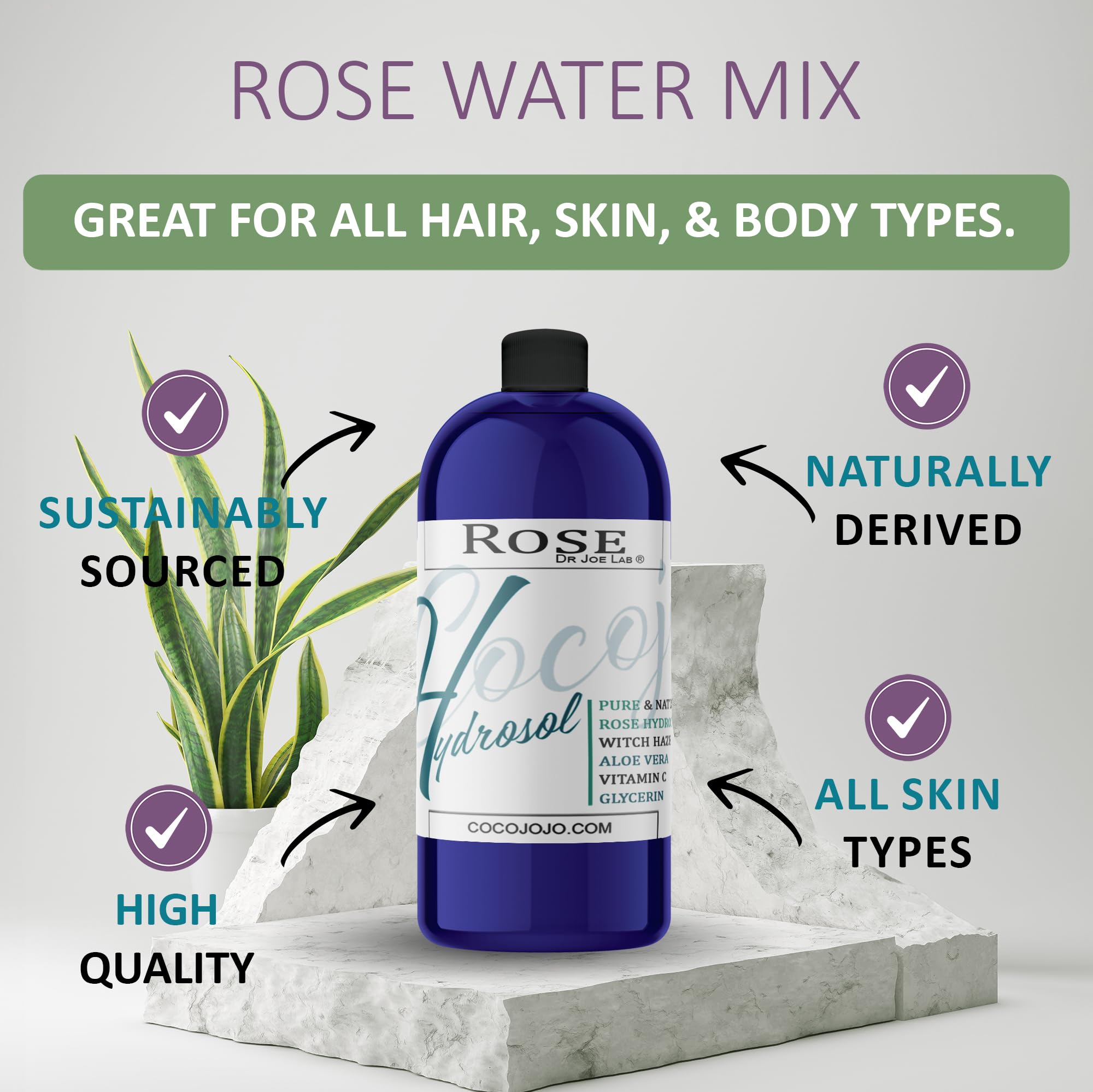Dr Joe Lab Rose Water Hydrosol mist spray delivering quick hydration
