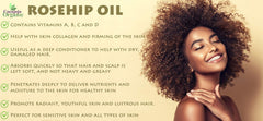 Hair application scene highlighting deep conditioning from rosehip oil