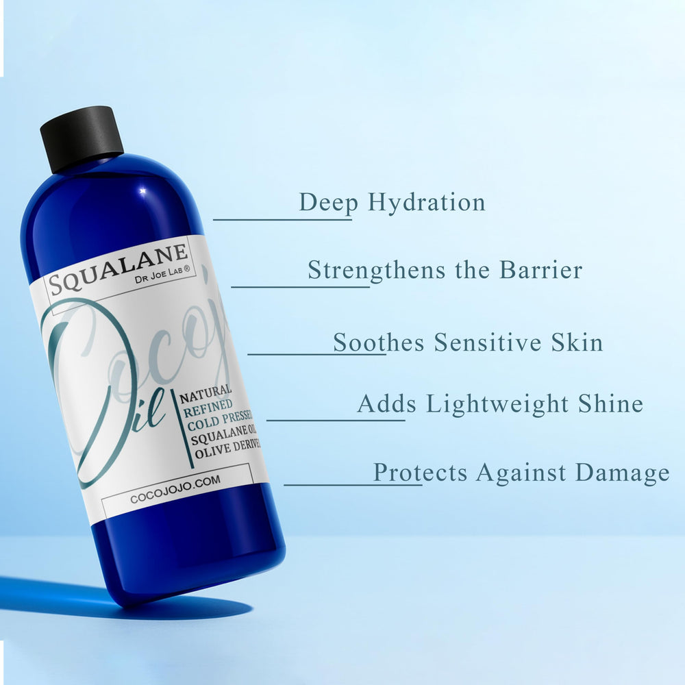 Dr Joe Lab Squalane Oil shows a lightweight, non-greasy finish.
