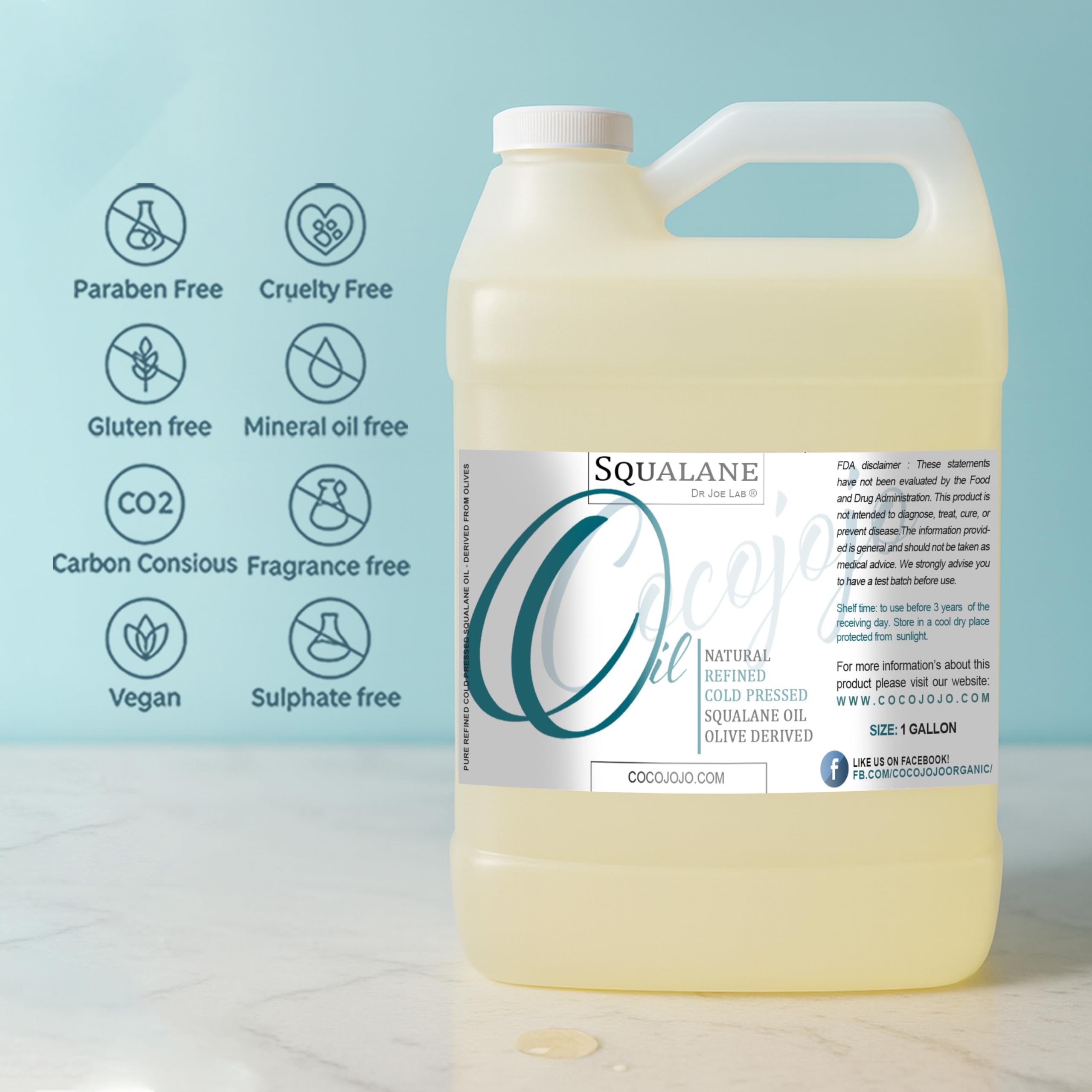 Dr Joe Lab Squalane Oil olive-source refinement signals ethical, plant-based nourishment