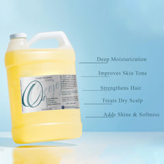Dr Joe Lab Sweet Almond Oil texture close-up showing golden color.