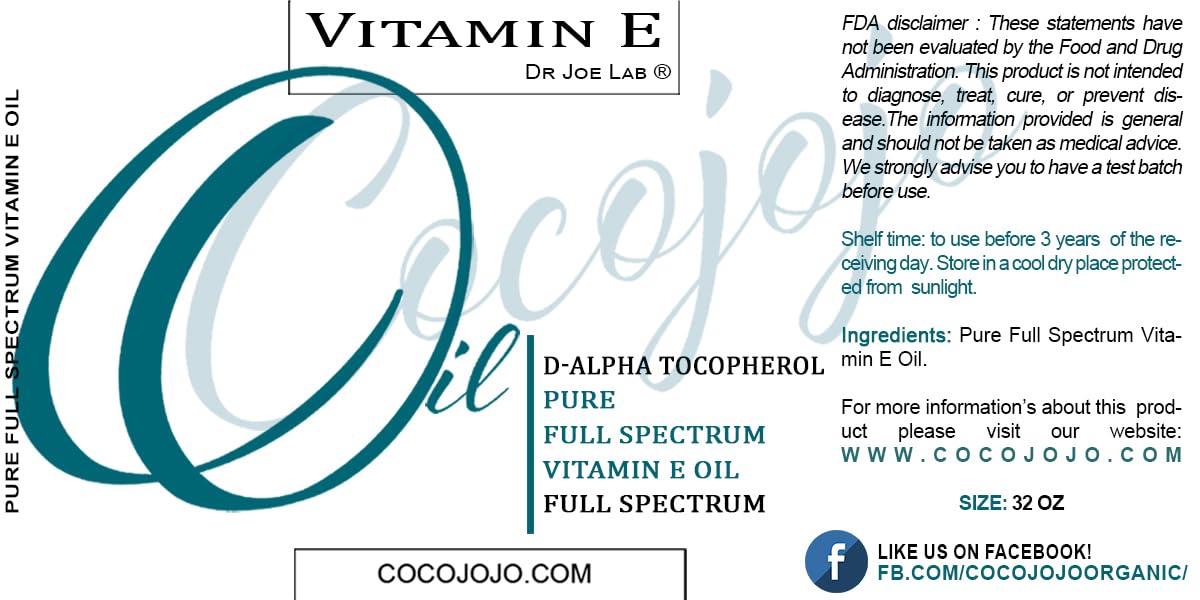 Dr Joe Lab Vitamin E Oil body care, natural and pure.