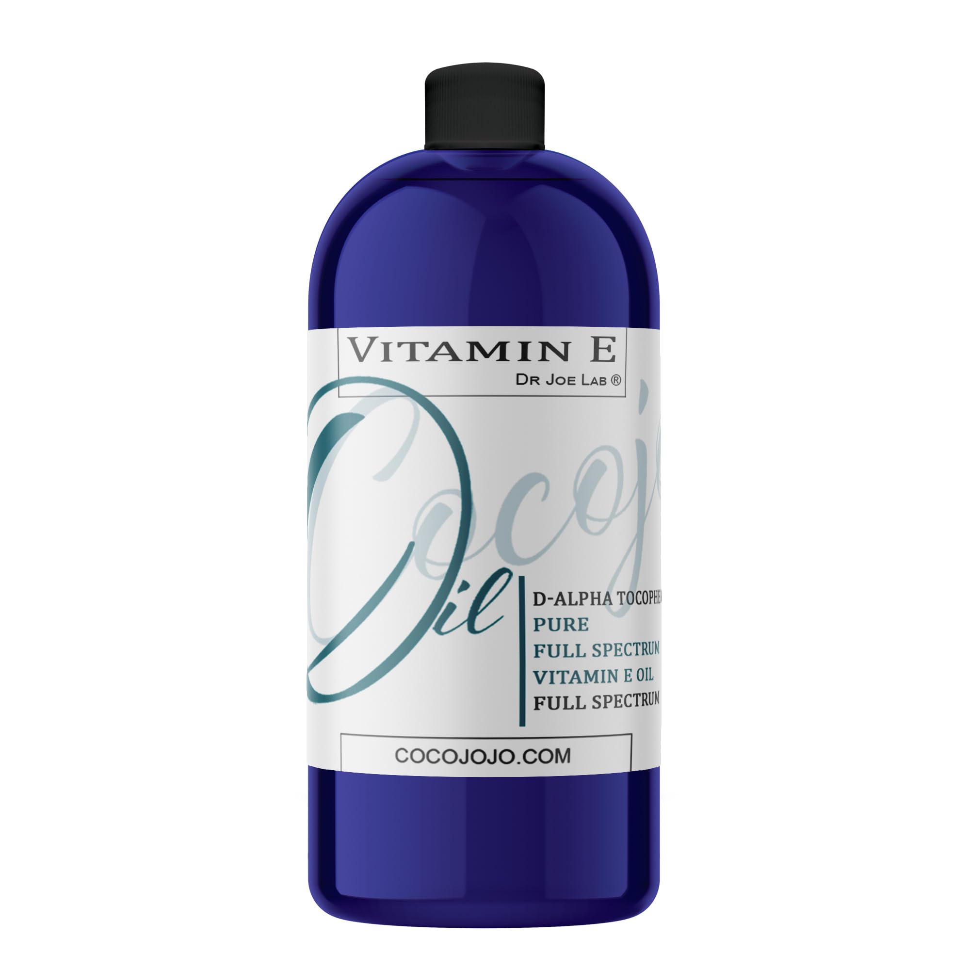 Dr Joe Lab Vitamin E Oil full-spectrum bottle, pure cold-pressed nourishment for skin.
