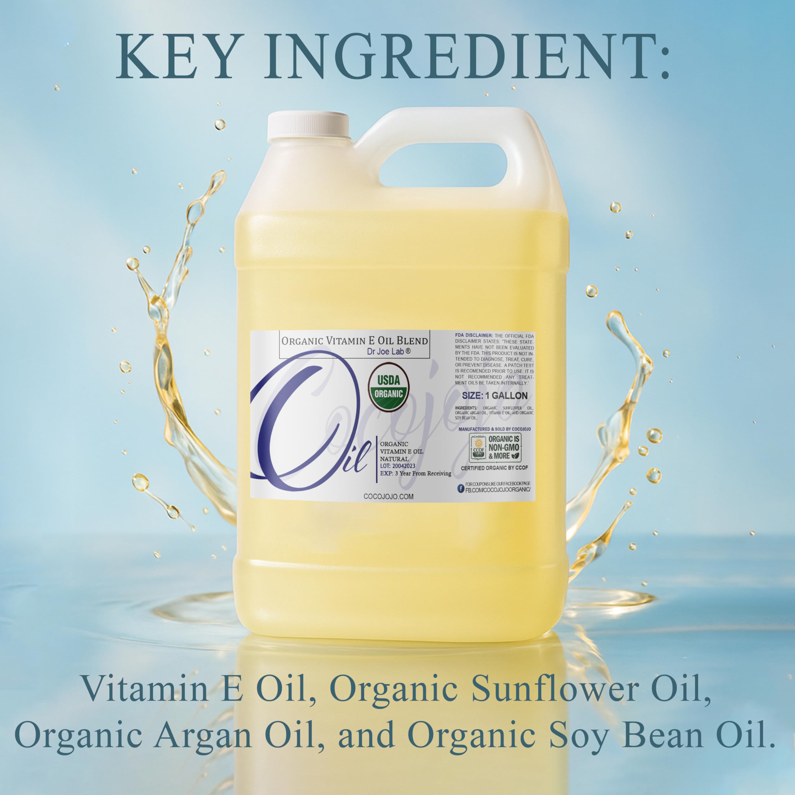 Dr Joe Lab vitamin E oil pour action, easy dispensing for daily hydration.