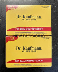 Dr Kauffman Soap medicated sulfur bar on display for daily cleansing