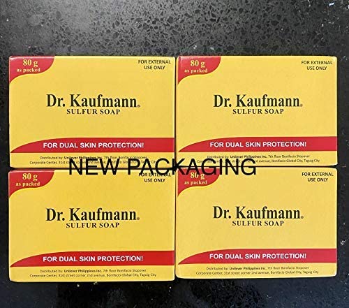Dr. Kauffmann sulfur soap lather forming during daily rinse.