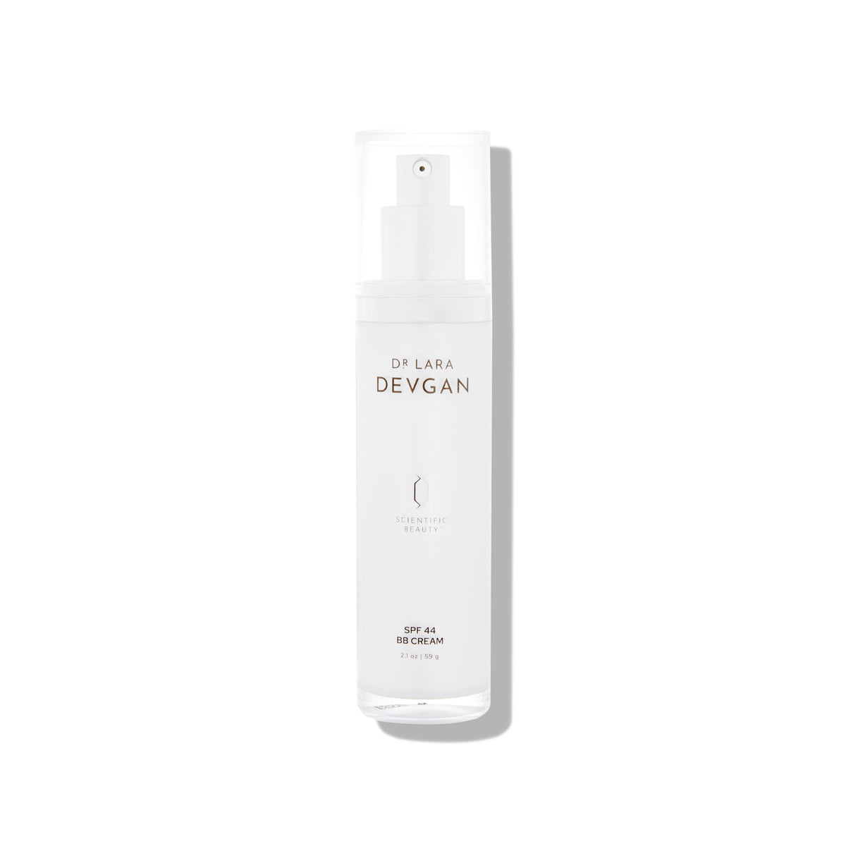 Dr. Lara Devgan SPF 44 BB Cream bottle offers sheer coverage and natural radiance.