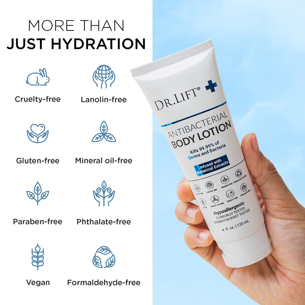 DR. LIFT hypoallergenic formula pump applicator suitable for sensitive skin.