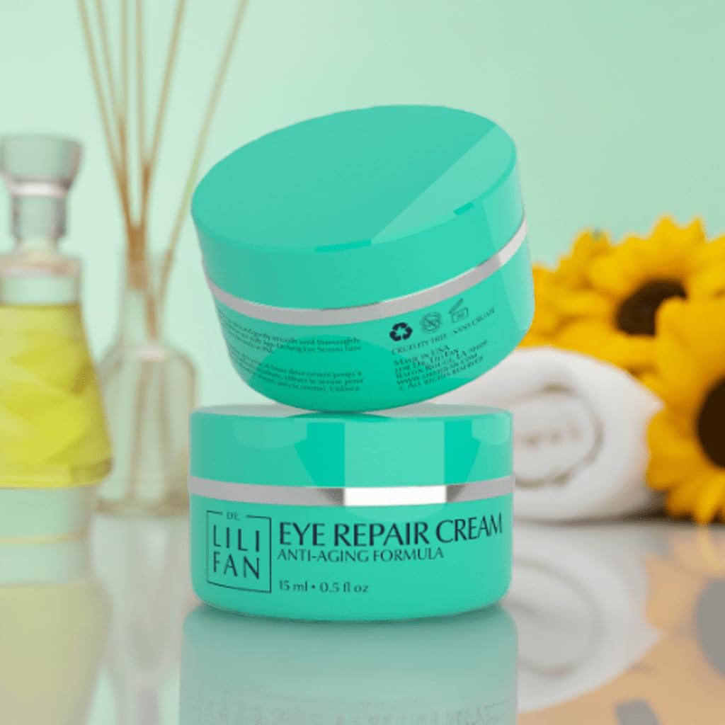 Close-up of Dr Lili Fan Probiotic Eye Repair Cream texture showing non-greasy finish