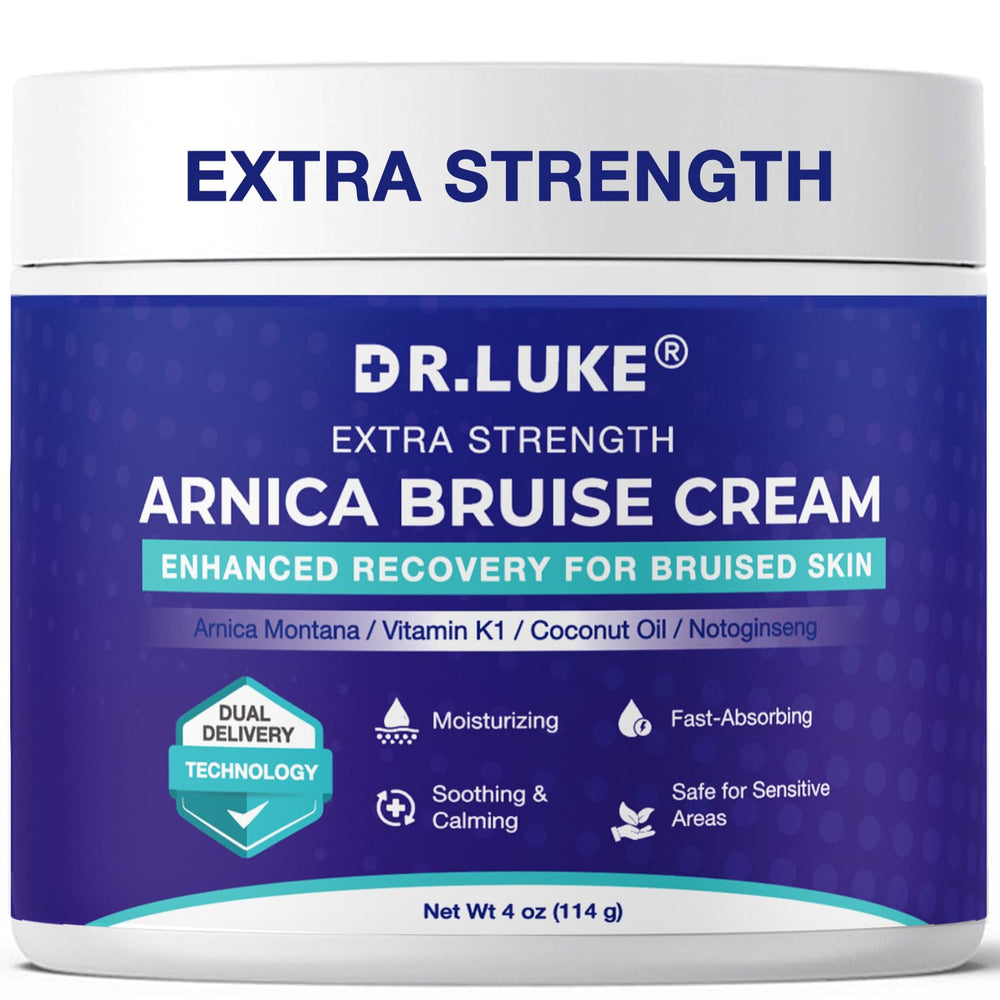 Dr. Luke Arnica Bruise Cream bottle pour for quick topical application