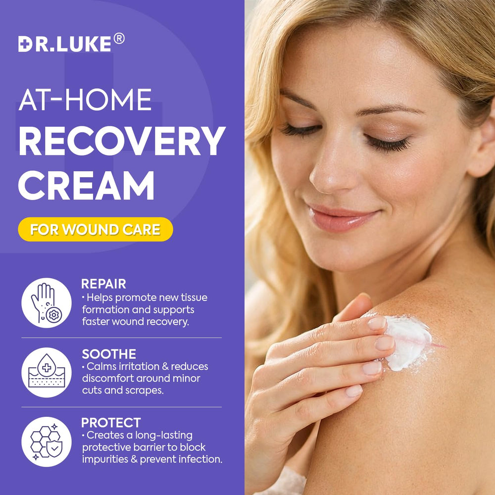 Dr. Luke Manuka Honey Wound Gel label highlights ingredients for skin support.