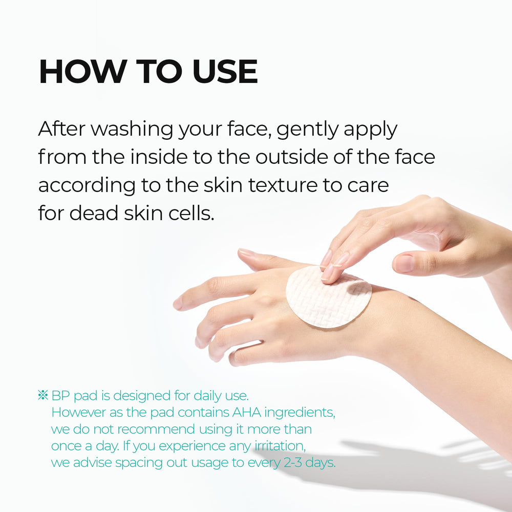 Dr.Melaxin BP pad features patented peeling ingredients at 1.5%.