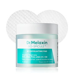 Dr.Melaxin BP exfoliating pad close-up shows dense mesh fabric for gentle exfoliation.